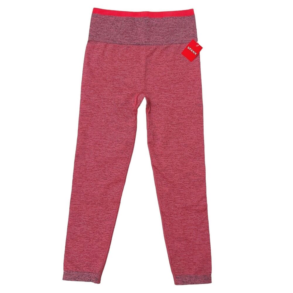 Spanx Seamless Sculpt Legging Womens Large Spacedye Coral Punch Activewear Gym - Picture 3 of 12
